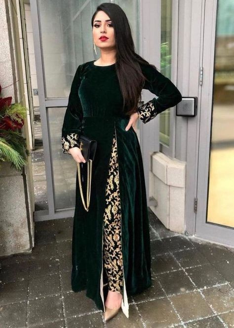 Latest velvet dresses Maroon Velvet Suit, Winter Dress Designing, Velvet Dress Winter, Latest Velvet Dresses, Haldi Dress Ideas, Salwar Kurti, Blue Velvet Suit, Indian Traditional Wedding, Dress Designing Ideas