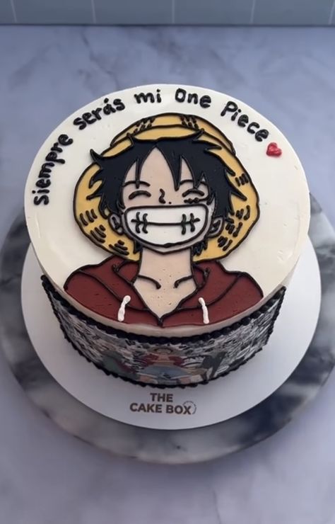 Luffy Cake Design, Luffy Cake One Piece, Luffy Cake, Birthday Decor For Him, One Piece Cake, Vegan Birthday, Mini Cakes Birthday, Christmas Gel Nails, One Piece Luffy