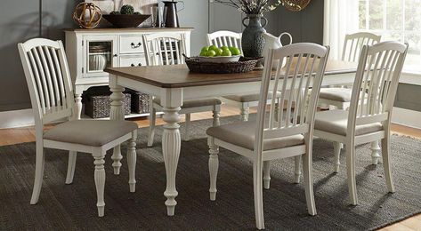 Farmhouse Style Dining Room, Maple Kitchen, Kitchen Table Chairs, Dinette Tables, Farmhouse Tables, Kitchen Tables, Dining Table Legs, Liberty Furniture, Table Chairs