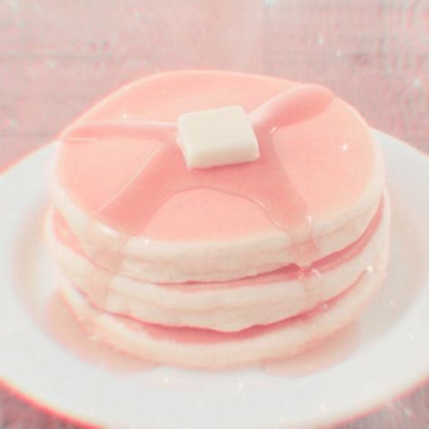 Pink Pancakes, Recipe Pancakes, Pink Pancake, Pink Snacks, Pink Sweets, Pink Cafe, Kawaii Cooking, Soft Pink Theme, Cute Snacks