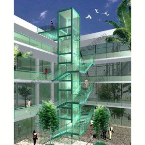 Commercial Steel Buildings, Prefab Buildings, Interior Cladding, Commercial And Office Architecture, Elevator Design, Renovation Architecture, Office Architecture, Glass Elevator, Glass Staircase