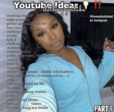 Middle School Advice, Starter Ideas, Youtube Channel Name Ideas, Youtube Video Ideas, Freshman Advice, Youtube Names, Youtube Hacks, Start Youtube Channel, Youtube Ideas