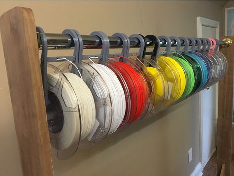 This is a filament spool holder specifically designed for E-Sun 3D filament! 2x Arms 2x Hooks Print the four pieces horizontally and snap the two arms 3d Printer Spool Holder, Filament 3d Printing, Filament Spool Holder, 3 D Printed Ideas, Cool 3d Prints, 3d Tiskárna, Printer Storage, Useful 3d Prints, Drukarka 3d