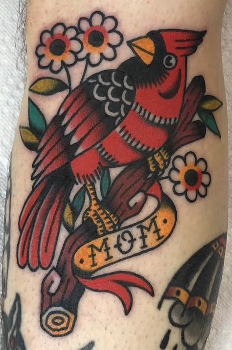 Traditional Tattoo Arm, Adam Tattoo, Cardinal Tattoos, Traditional Style Tattoo, Coffee Tattoos, Ribbon Tattoos, Traditional Tattoo Sleeve, Tattoos For Women Half Sleeve, Upper Arm Tattoos