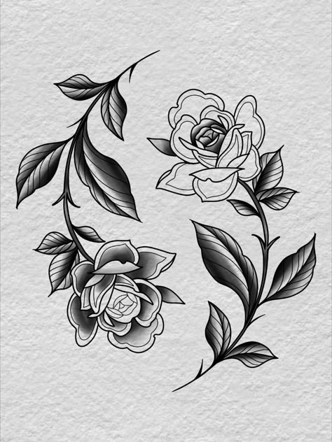 I will create for you a unique floral tattoo design Traditional Style Flower Tattoo Black And White, Neo Traditional Tattoos Flower Black, Floral Tattoo Design Men, Unique Floral Tattoo, Dark Flower Tattoo, Ornamental Flower Tattoo, Unique Flower Tattoos, Traditional Tattoo Inspiration, Japanese Flower Tattoo