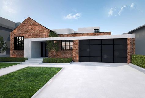 Modern Brick House Exterior, Clinker Brick House, Brown Brick Houses, Red Brick House Exterior, Modern Brick House, Red Brick Exteriors, Californian Bungalow, Clinker Brick, Deco House