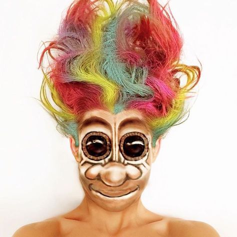 Troll Doll Costume, Rainbow Hair Colors, Costume Rainbow, Iconic Movie Characters, Brunette Makeup, Rainbow Hair Color, Troll Doll, Different Hair Colors, Popsugar Beauty