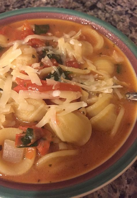 Orecchiette Soup, Orrechiette Pasta, Soup With Spinach, Pasta Spinach, Italian Soup Recipes, Pancetta Recipes, Big Tomato, Italian Soup, Pasta Soup