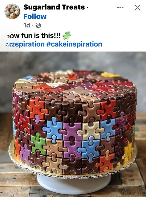 Puzzle Cake, Cake Castle, Resipi Kek, Patty Cake, Fun Cakes, Golden Birthday, Awesome Cakes, Cake Decorating Designs, Crazy Cakes