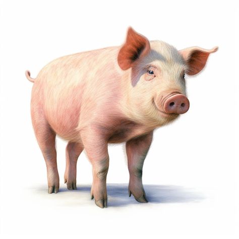 there is a pig that is standing up on a white surface generative ai Pig Side View, Pig Photography, Pig White Background, Pig Rearing, Wild Pig Illustration, Pig Images, Pig Pictures, Animal Farm, Business Card Maker