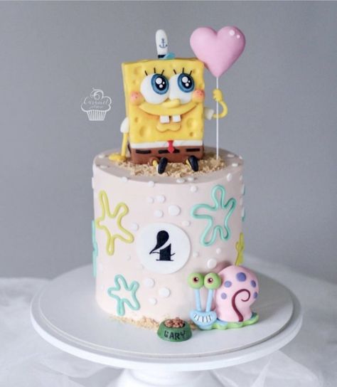 Spongebob Birthday Party Decorations, Spongebob Birthday Cake, Bolo Panda, Spongebob Cake, Spongebob Birthday Party, Movie Cakes, Spongebob Party, Spongebob Birthday, Funny Birthday Cakes