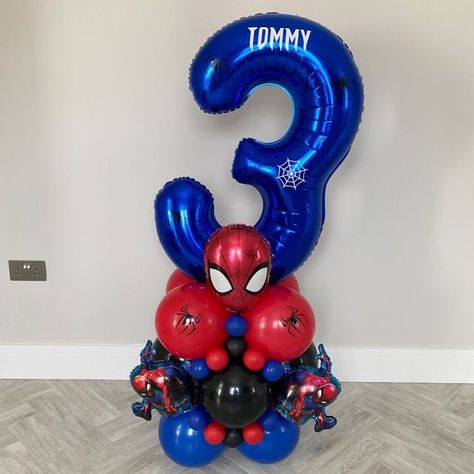 Spider Man Balloon Bouquet, Spider Man Balloons, Spider Man Balloon Ideas, Spider-man Birthday, Spiderman Balloons, Balloon Boutique, Superhero Birthday Party Decorations, Spiderman Balloon, Spiderman Theme Party