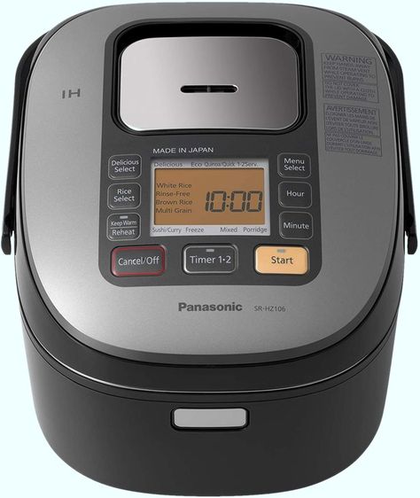 Panasonic 5 Cup (Uncooked) Japanese Rice Cooker with Induction Heating System and Pre-Programmed Cooking Options for Brown Rice, White Rice, and Porridge or Soup - 1.0 Liter - SR-HZ106 (Black) Panasonic Rice Cooker, Japanese Rice Cooker, Best Rice Cooker, Rice White, Rice Cookers, Induction Heating, Japanese Rice, Cooking Pan, White Rice