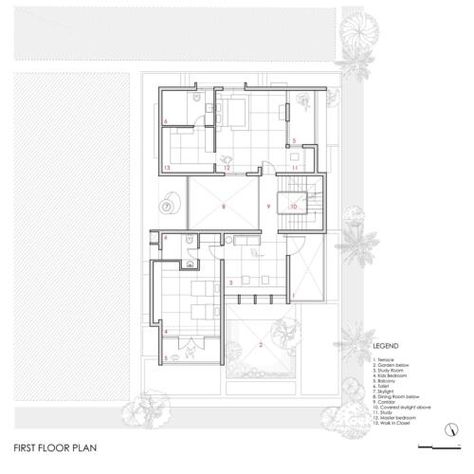 Modern Courtyard House Design, Archi Sketches, 1500 Sq Ft House, Architecture Courtyard, Budget House Plans, Modern Courtyard, Indian House Plans, Architectural Presentation, Courtyard House Plans