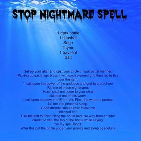 Nightmare Spell, Psychic Attack Signs, Spell Recipes, Types Of Spells, Spell Protection, Spell Ingredients, Weather Witch, Sleep Spell, Dream Spell