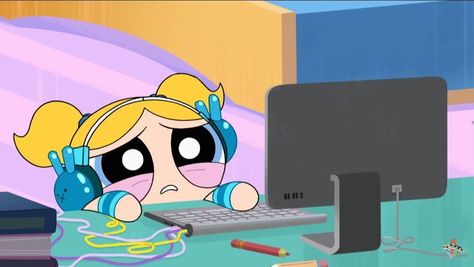 Online School, Powerpuff Girls, In The Morning, The Morning, Anime Character, Bubbles, Computer, Anime, Fictional Characters