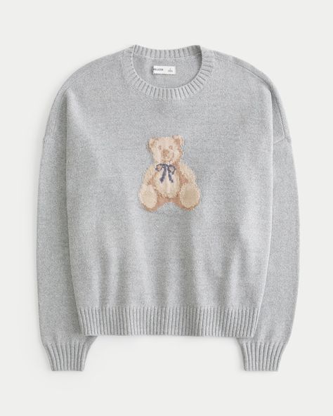 Teddy Bear Graphic, Easy Bow, Teddy Sweater, Teddy Bear Sweater, Bow Graphic, Animal Sweater, Teddy Bear Clothes, Become A Fashion Designer, Stockholm Street Style