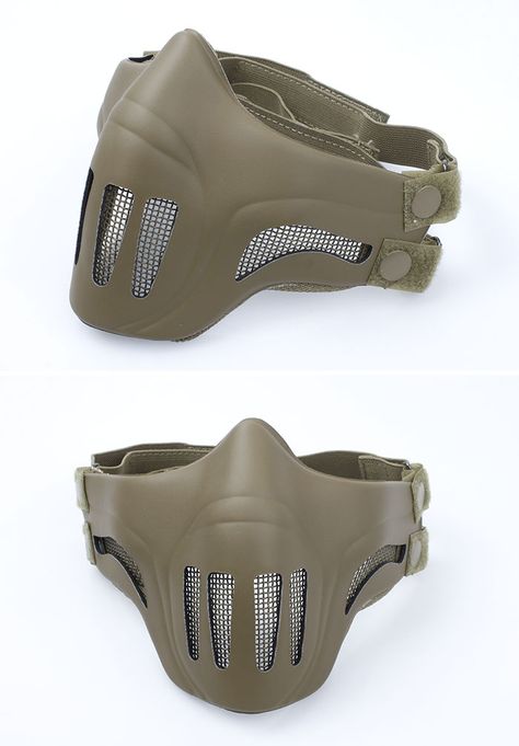 Low Profile #airsoft #mask Face Gear, Helmet Armor, Ghost Recon, Tac Gear, Half Face Mask, Leather Mask, Tactical Clothing, Cool Masks, Black Mask