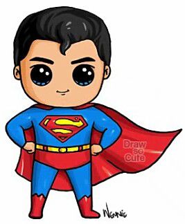 Superman Draw So Cute, Superman Drawing, Kawaii Disney, Super Man, Cute Kawaii Drawings, Kawaii Drawings, Kawaii Art, Kawaii Girl, Disney Drawings