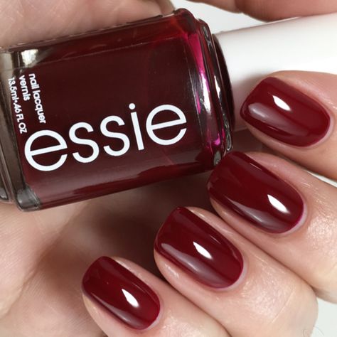 Essie Bordeaux Nails, February Colors, Essie Polish, Mani Pedi, Deep Red, Essie, Natural Nails, Red Wine, Nail Colors