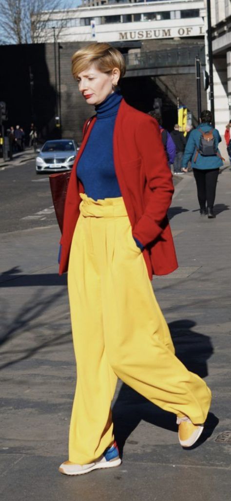 Red Yellow Blue Aesthetic Outfit, Primary Colors Clothes, Primary Colours Outfit, Red Blue And Yellow Outfit, Red Blue Outfit Aesthetic, Bright Blue Outfit Aesthetic, Primary Colors Fashion, Primary Colour Outfits, Primary Color Fashion