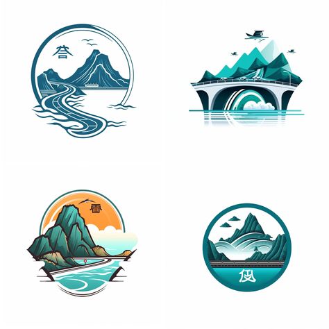 Logo Tourism, Tourism Images, Trip Logo, Mountains Logo, Journey Logo, Tourism Logo, Sea Logo, Lake Camp, Mountain Logos