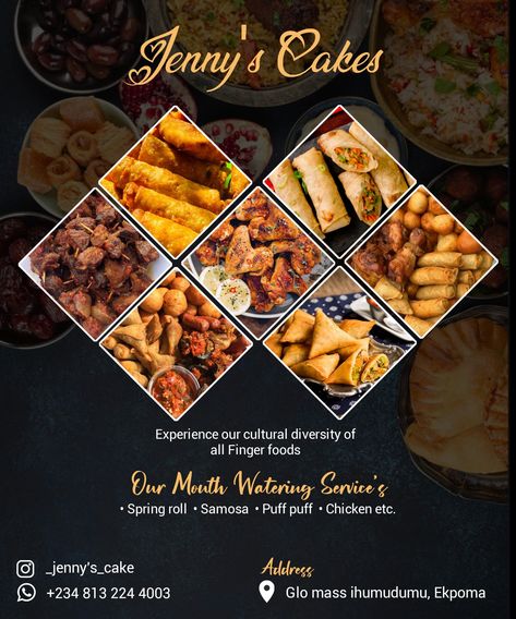 Small Chops, Food Poster Design, Samosa, Food Poster, Spring Rolls, Finger Food, Food Design, Mouth Watering, Finger Foods