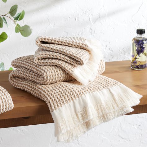 You'll love the Sand and Ivory Waffle Weave Cotton Towel Collection at World Market. Browse our entire collection of Bath Towel Collections, available online or at one of our 270+ stores. Terracotta Walls, Waffle Towels, Bathroom Towel Decor, Sugar Shack, Towel Decor, Linen Bath Towels, Hand Towels Bathroom, Cotton Hand Towels, Decorative Towels