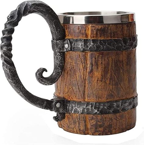 Prop for the innkeeper team Vikings Beer, Wooden Mug, Wooden Beer Mug, Beer Barrel, Beer Cup, Wooden Barrel, Antique Gift, Whiskey Barrel, Beer Mugs