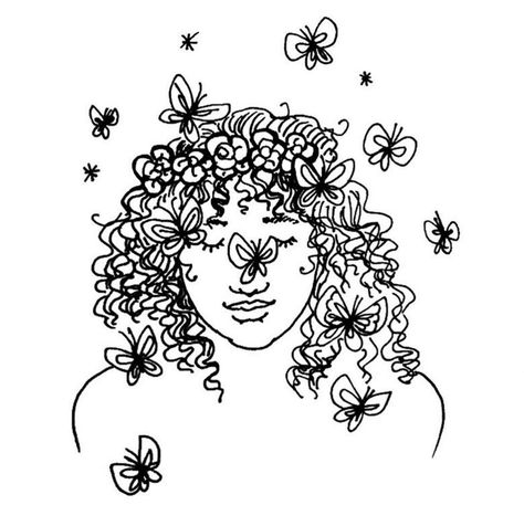 Bullet Journal Art, Beauty Art, Word Art, Drawing Inspiration, Curly Hair, Art Inspo, Art Journal, Drawing Illustrations, Illustration Art