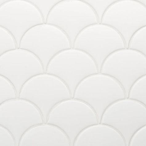 Ivy Hill Tile Beta Fish Scale 2.5" x 5" Ceramic Patterned Tile | Wayfair Artmore Tile, Scallop Tiles, Stone Backsplash Kitchen, Patterned Wall Tiles, Fish Scale Tile, Shower Wall Tile, Patterned Wall, Polish Ceramics, Matte Ceramic