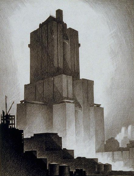 Hugh Ferriss == Amazing. Futuristic Drawing, Hugh Ferriss, Drawings Of Buildings, Architectural Illustration, Drawing Architecture, Architecture Panel, Tall Buildings, World Of Tomorrow, Brutalist Architecture