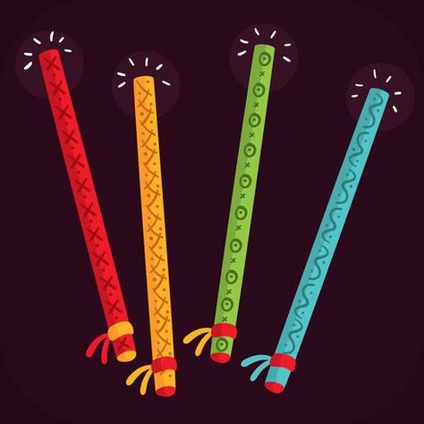 Colorful Dandiya Sticks vector Dandiya Sticks, Flower Decoration For Ganpati, Decoration For Ganpati, School Decorations, Flower Decorations, Art Images, Vector Art, Template Design, Vector Free