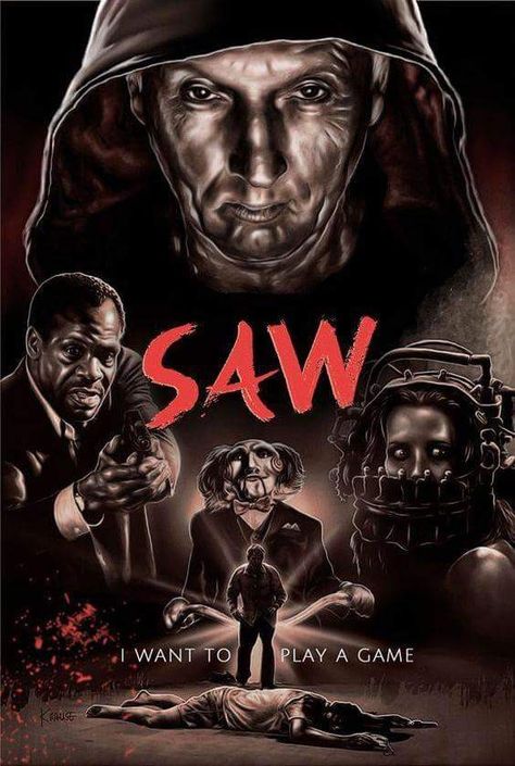 Horror Movie Poster Art : Saw 2004 by Ralph Krause Saw 2004, Jigsaw Saw, Saw Film, Gif Terror, Slasher Movies, Horror Movie Icons, Horror Artwork, Best Horror Movies, Horror Posters