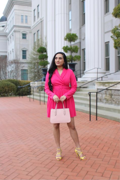 Shop Arna Dress in Cerise and other curated products on LTK, the easiest way to shop everything from your favorite creators. Yellow Heels, Pink Purse, Pink Blazer, Blazer Dress, Heart Earrings, Pink Dress, Spring Outfits, The Creator, Purse