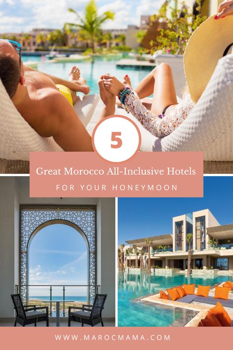 Don't know where to go for your honeymoon? Check out these five great Morocco all-inclusive honeymoon hotels for your dream trip. Morocco Honeymoon, Caribbean All Inclusive, All Inclusive Honeymoon, Seaside Hotel, Best All Inclusive Resorts, Western Sahara, Honeymoon Hotels, Honey Moon, Spa Room