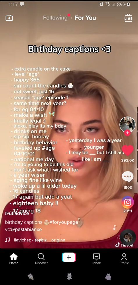 Boyfriend's Birthday Story, Birthday Phrases For Friends, 15 Birthday Instagram Captions, 16birthday Captions, Instagram Countdown Names For Birthday, Birthday Countdown Ideas Instagram Names, Birthday Insta Notes, Princess Birthday Captions, 17birthday Caption