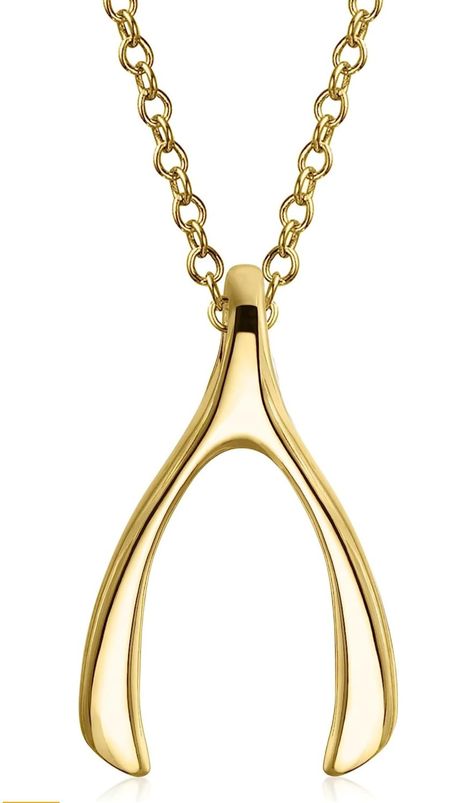 PRICES MAY VARY. Adds A Touch Of Nature-Inspired Beauty To Your Look Wishbone Pendant Necklace In 14K Yellow Gold Over 925 Sterling Silver a Standout Addition to Your Collection It's your lucky day with this wishbone pendant, whose smooth texture and familiar design offer fortune and shine The Perfect Gift - Whether its a birthday, holiday, a special occasion, jewelry is always the perfect gift. Ensure a smile on your loved one’s face, this is an ideal purchase for Christmas, Hanukkah, Mothers D Wishbone Pendant Necklace, Gold Necklace For Women, Wishbone Necklace, Teen Jewelry, Gold Necklace Women, Gold Pendant Necklace, Bling Jewelry, Necklace For Women, Gold Pendant