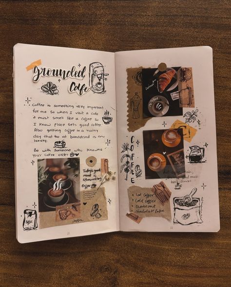 but first. Coffee✨ #coffee#art#groundedcafe#artist#journal#artjournaling Cozy Journal Aesthetic, Coffee Journal Ideas, Coffee Scrapbook, July Journal, Acknowledgments For Project, Coffee Journal, Croquis Cafe, Stickers Journal, Artist Journal