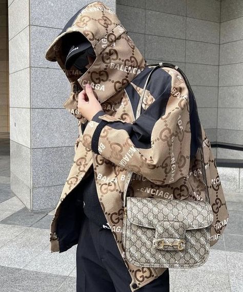 GUCCI X BALENCIAGA Gucci X Balenciaga, Gucci Fall Streetwear Outerwear, Balenciaga Puffer Jacket, Balenciaga Leather Jacket, Cristobal Balenciaga Coat, Gucci Jacket, Balenciaga, Prada, Fendi