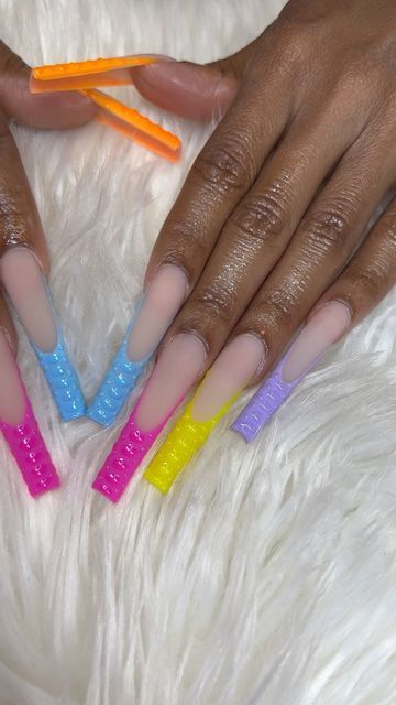 French Tip Full Set, Ig Name, Nail Looks, Long Square Acrylic Nails, Square Acrylic Nails, Hand Painting Art, Instagram Inspo, Tips Tricks, Full Set