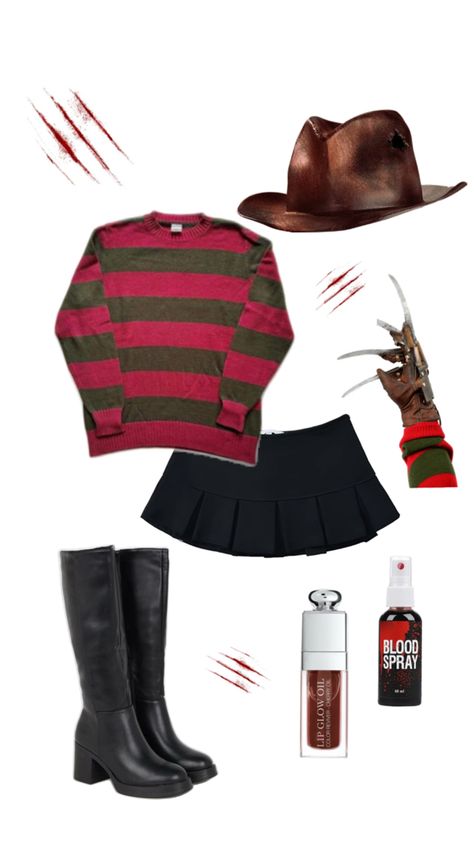 girls costume halloween freddy krueger Freddy Krueger Costume, Freddy Krueger, Halloween Costumes For Girls, Costume Halloween, Girl Costumes, Halloween Costume, Halloween Costumes, Halloween