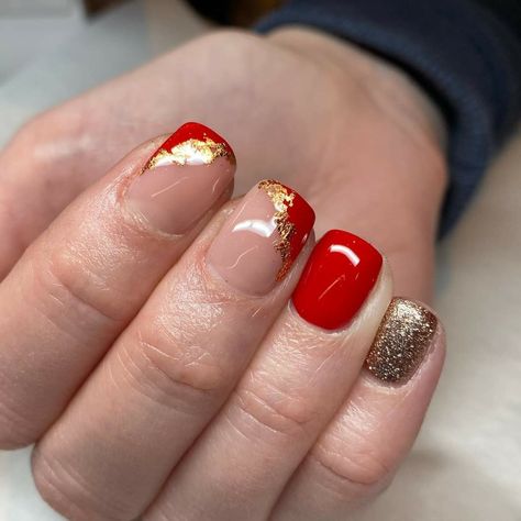 Gel Overlay Nails, Precious Nails, Sns Nails Designs, Sassy Nails, French Manicure Nails, Work Nails, Cute Gel Nails, Short Acrylic Nails Designs, Color Rojo