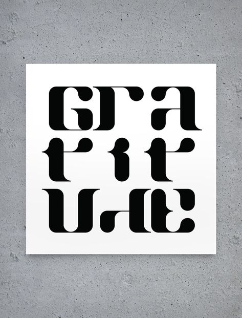 "Gratitude" Typography Poster on Behance Gratitude Typography, Modular Typeface, Minimalist Font, Typeface Design, Font Types, Custom Fonts, Typography Fonts, Typography Prints, Modular Design