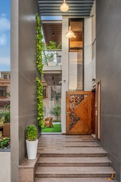 Bungalow Entrance Design, Bungalow Entrance, Entrance Lobby Design, Prashant Parmar, Indian Houses, Architecture Firms, Main Entrance Door Design, Contemporary House Exterior, The Architects Diary