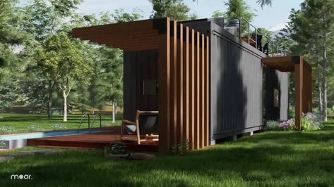 Compact Luxury: A 40ft Container Home Design Luxury Container Homes, 40ft Container, Energy Efficient Windows, Container Home, Container House Design, Container Homes, Shipping Container Homes, Eco Friendly Living, Modern Minimalism