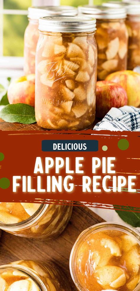 Capture the essence of fall with this easy and delicious apple pie filling recipe perfect for canning. Made with a blend of sweet and tart apples, cinnamon, and nutmeg, this filling is ready to elevate your pies, cobblers, and more! #Canning Carmel Apple Pie Filling For Canning, Canning Apple Pie Filling With Pectin, Apple Pie Filling Canning Recipe, Canned Apple Pie Filling Recipes, Apples Canned, Apple Pie Filling For Canning, Apple Canning Recipes, Apple Canning, Granny Smith Apples Recipes