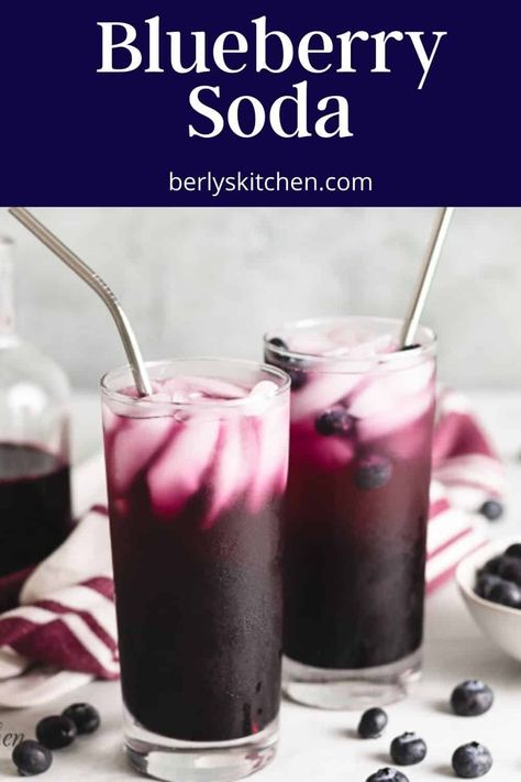 Soda Recipes Drinks, Blueberry Soda Recipe, Soft Drinks Sodas, Blueberry Drink, Soda Drinks Recipes, Blueberry Drinks, Blueberry Simple Syrup, Soft Drinks Recipes, Soda Machine