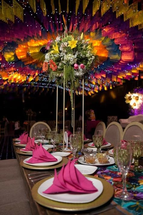 Mexico Themed Quinceanera, Mexican Quinceanera Ideas Decoration, Mexican Theme Quinceanera, Quince Decorations Ideas, Quince Centerpieces, Talavera Wedding, Charro Theme, Carnival Party Decorations, Mexico Party