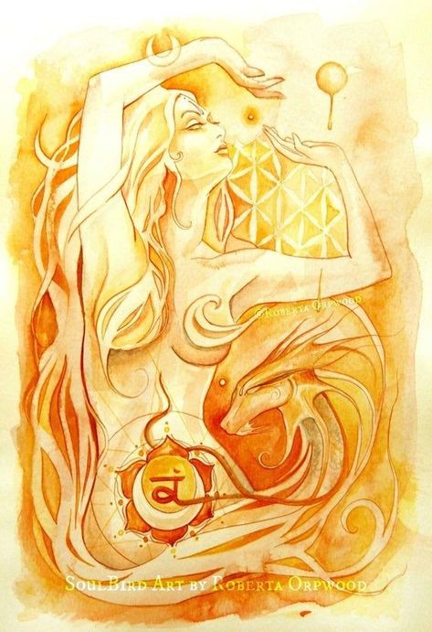 Chakra Goddess, Art Chakra, Yoga Kunst, Manipura Chakra, Arte Yoga, Chakra Art, Yellow Wall Art, Yellow Wall, Yoga Art